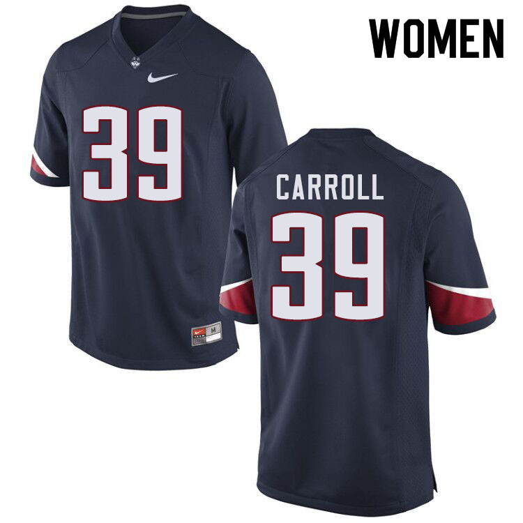 Women #39 Ryan Carroll Uconn Huskies College Football Jerseys Sale-Navy